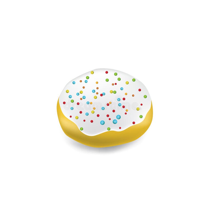 Donut with Colorful Sprinkles. Vector Illustration Decorative Design