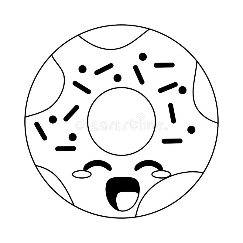 Kawaii Of Donut Cartoon Design Stock Vector - Illustration of ...
