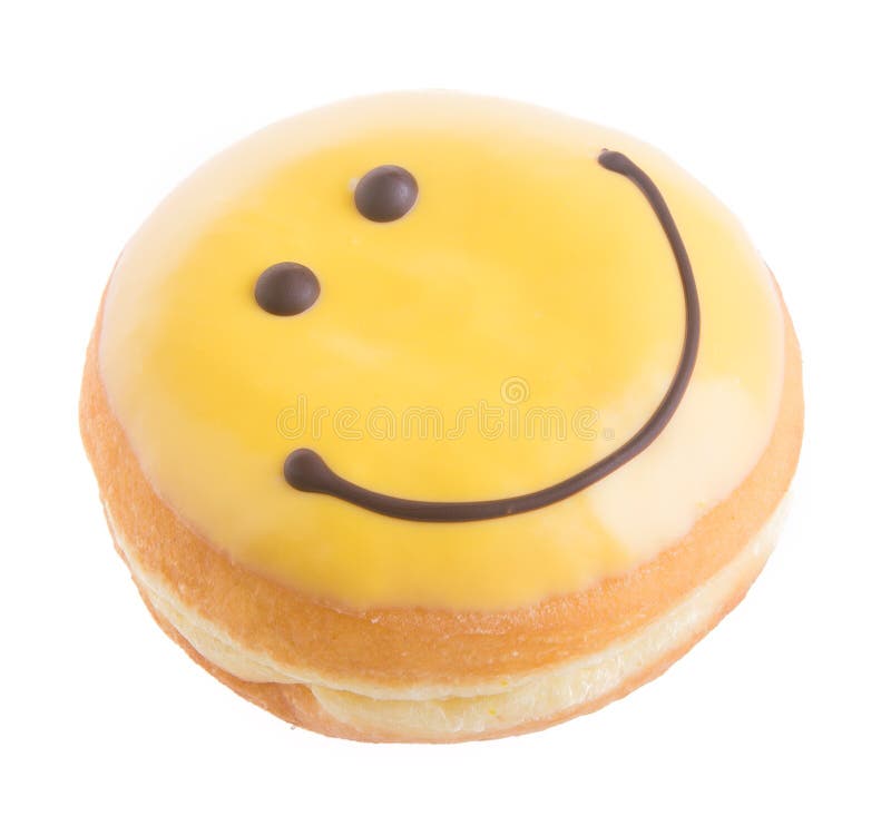 Donut. Happy Face Donut On Background Stock Photo - Image of sweet