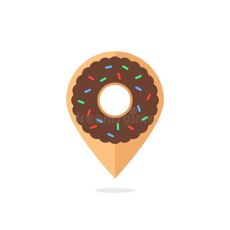 Donut icon like location pin stock illustration Donut icon like location pin stock illustration