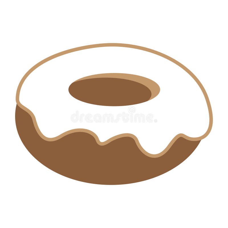 Donut mit weißer Vanillecremeikone vektor abbildung