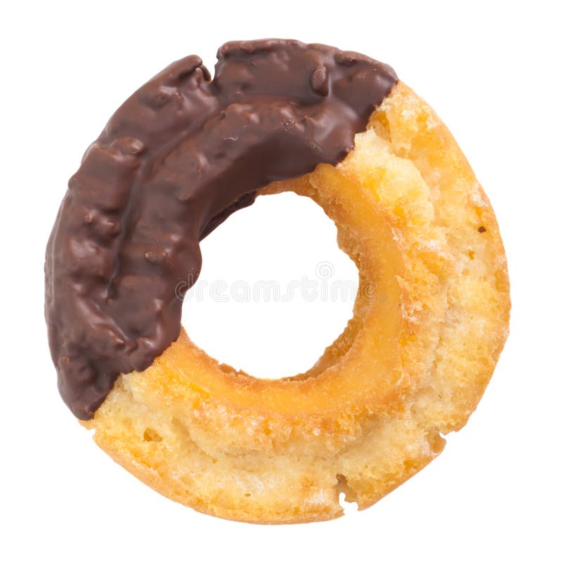 Old fashion donut isolated on white background stock photo.