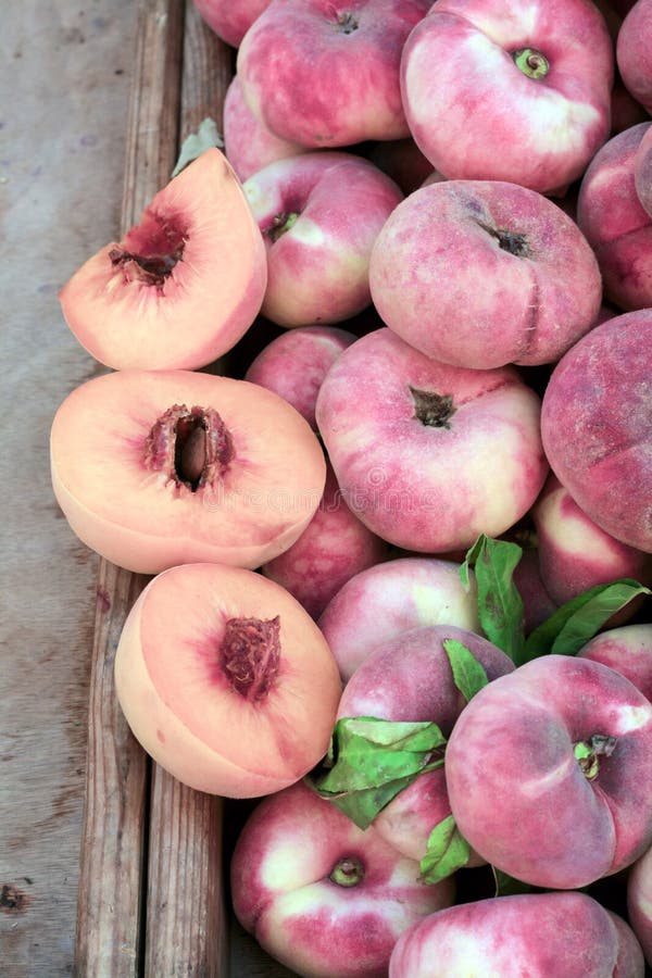 Donut Peach Exotic Rare Sweet Fruit Stock Photo Image of macro, three