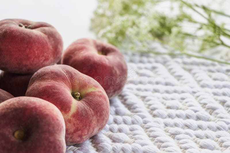 Donut Peach on Table with Wild Flower Stock Photo Image of food, peach 150004040