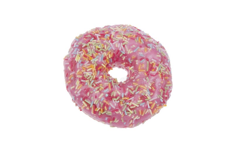 Donut with Pink Glaze Isolated Stock Photo Image of bakery, breakfast