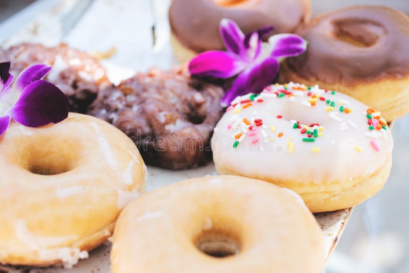 Donut platter stock photo. Image of menu, doughnut, chocolate 248377590