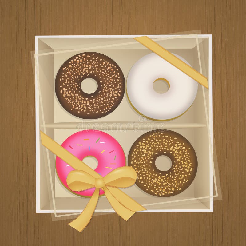 Donuts in a box stock vector. Illustration of boxed, isometric 1853308