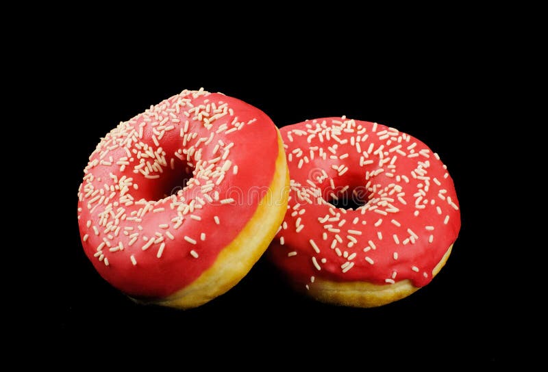 Donuts on black background stock image. Image of closeup 51820233