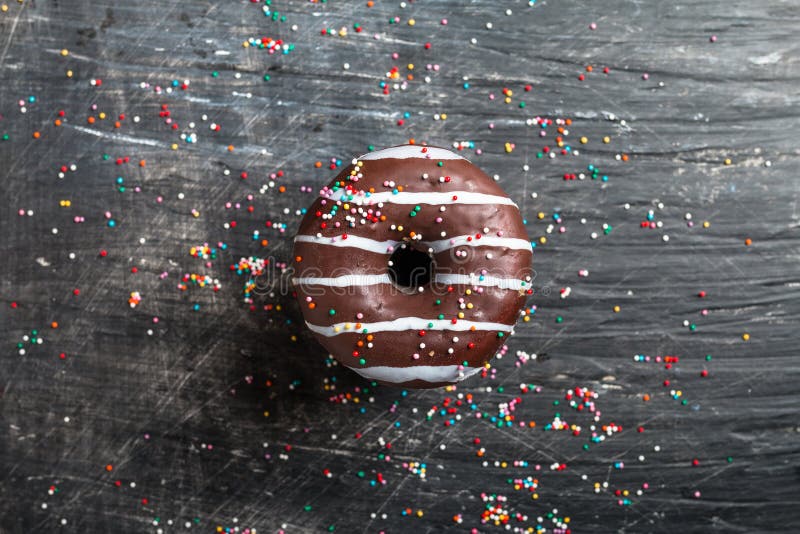 Donuts i kawowy odgórny widok fotografia royalty free Donuts i kawowy odgórny widok fotografia royalty free