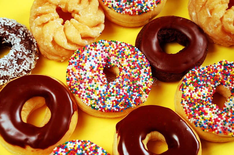 Donuts with Icing and Sprinkles Stock Image Image of calories, sweet