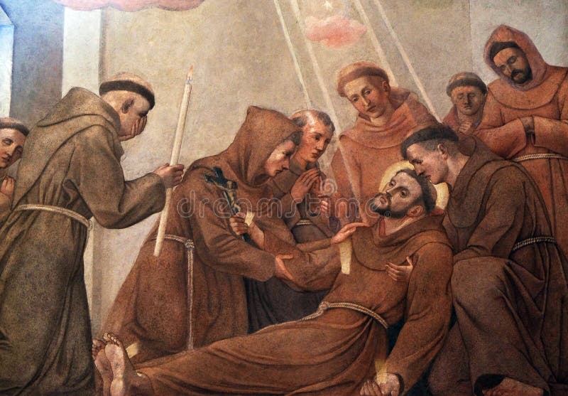 Dood van Heilige Francis van Assisi royalty-vrije stock fotografie Dood van Heilige Francis van Assisi royalty-vrije stock fotografie