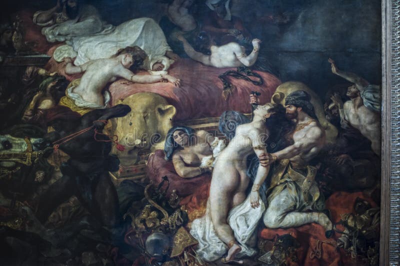 Dood van Sardanapale Olieverfschilderij op canvas door EugÃ¨ne Delacroix