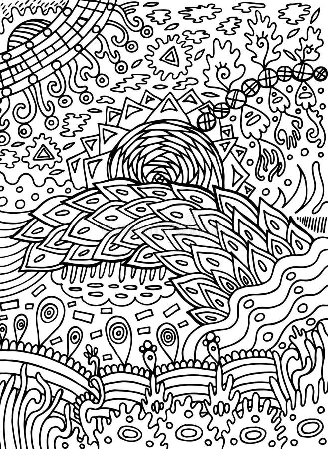 Abstract Pattern Organic Elements Coloring Page For Adults Doodle