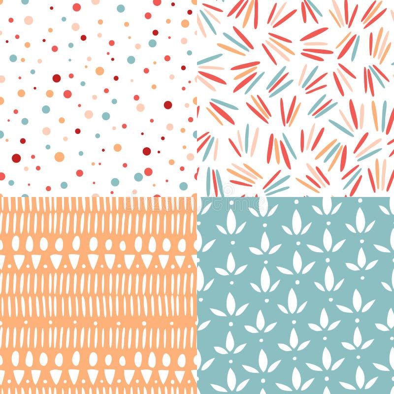 Doodle abstrakta wzory. Set 4 doodle abstrakcjonistycznego bezszwowego wzoru