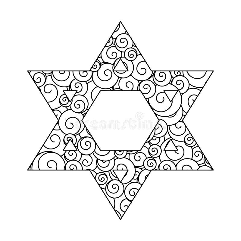 Coloring Books for Adults, Six-pointed Star. Abstract Background Stock  Vector - Illustration of judaism, pattern: 225266164