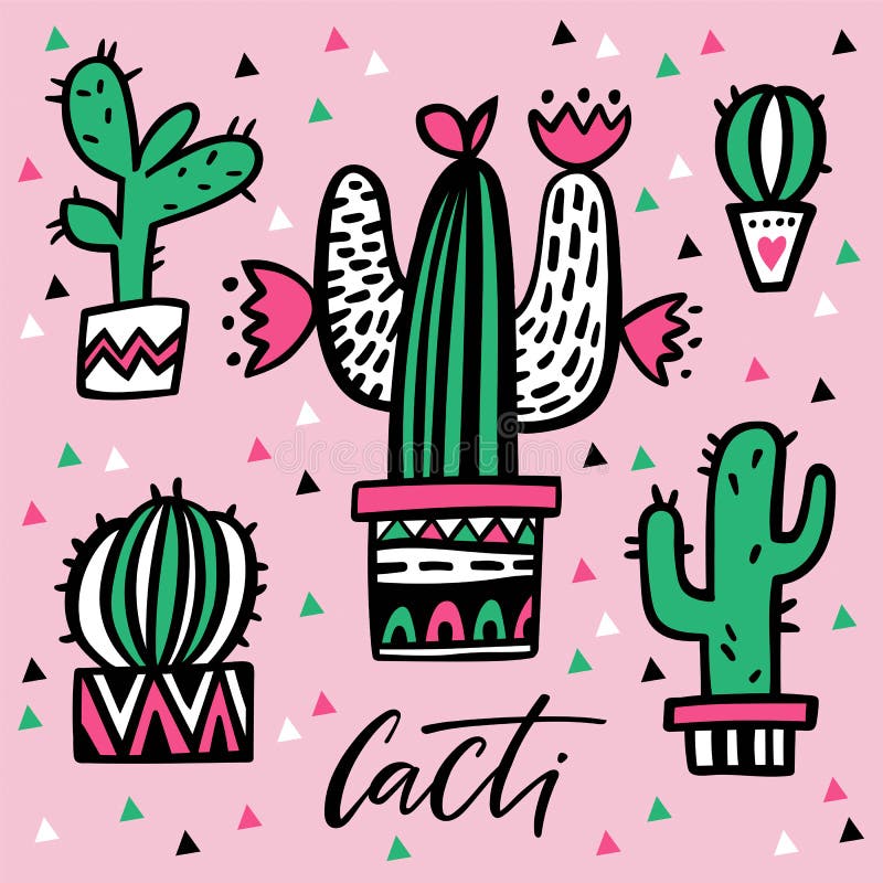 Doodle cactus collection