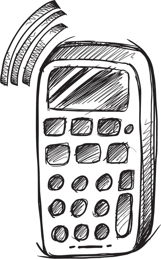 Download Doodle Cell Phone Vector stock vector. Illustration of ...