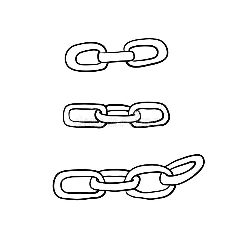 Chain Link Icon Hand Drawn Outline Doodle Icon. Stock Vector