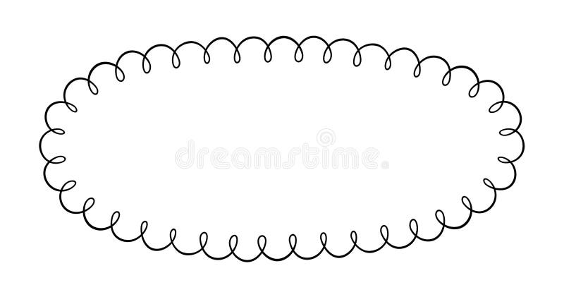 Doodle Circle Oval Scalloped Frame. Hand Drawn Scalloped Edge Ellipse  Shape. Simple Round Label Form Stock Vector - Illustration of flower,  circle: 271391695