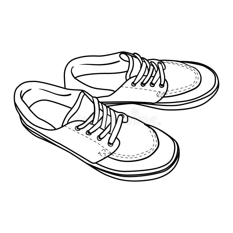 Doodle Contour Shoes. Cartoon Sneaker Isolated on White Stock Illustration - Illustration of sketch, shoe: 71504886 Doodle Contour Shoes. Cartoon Sneaker Isolated on White Stock Illustration - Illustration of sketch, shoe: 71504886