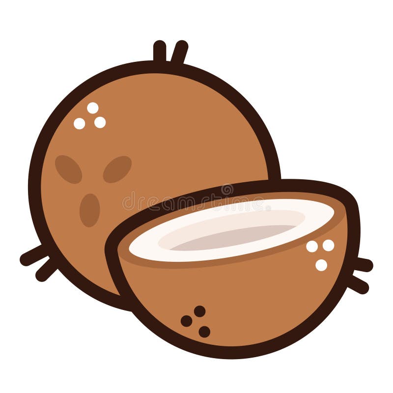 Doodle de frutas frescas de coco ilustración del vector