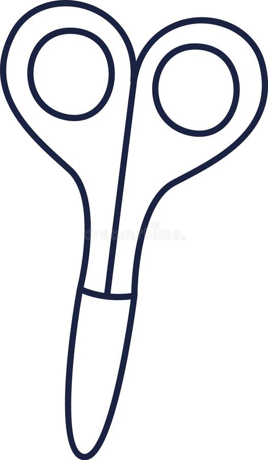 Doodle de papel escolar de tijeras ilustración del vector