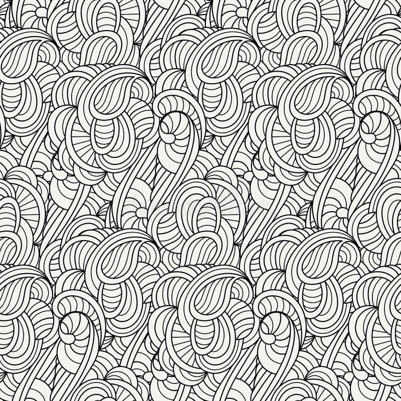 Doodle Decorative Ornamental Curly Vector Seamless Pattern Stock Vector ...
