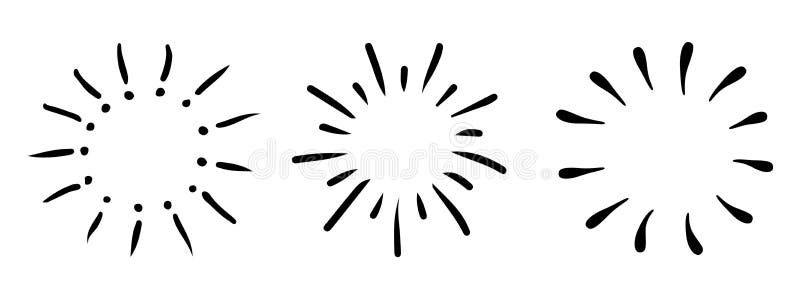 Doodle design element set, starburst, sparkling, firework doodle icon – vector vector illustration