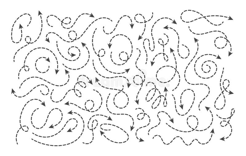 Doodle dot line arrows royalty free illustration