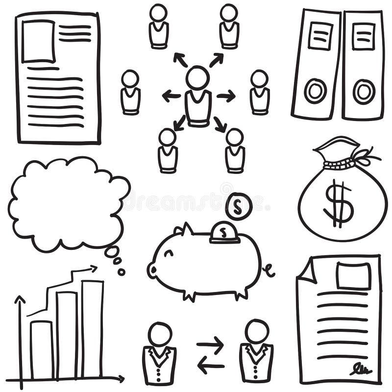 Doodle element ręki biznesowy remis ilustracji Doodle element ręki biznesowy remis ilustracji