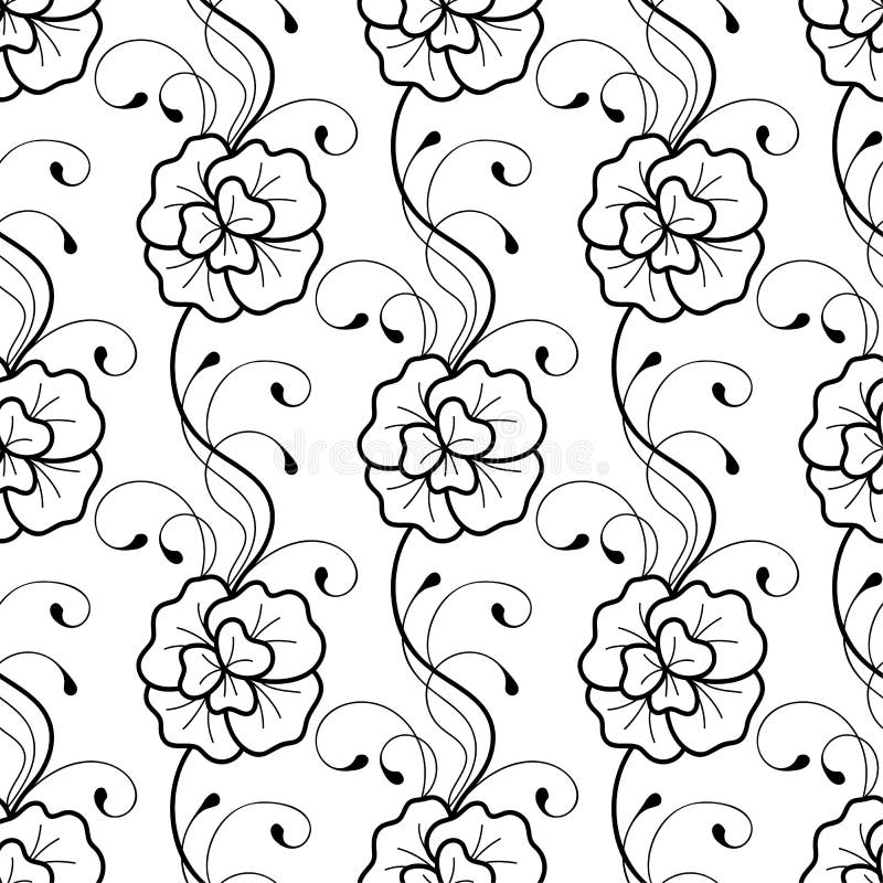 Doodle floral seamless pattern