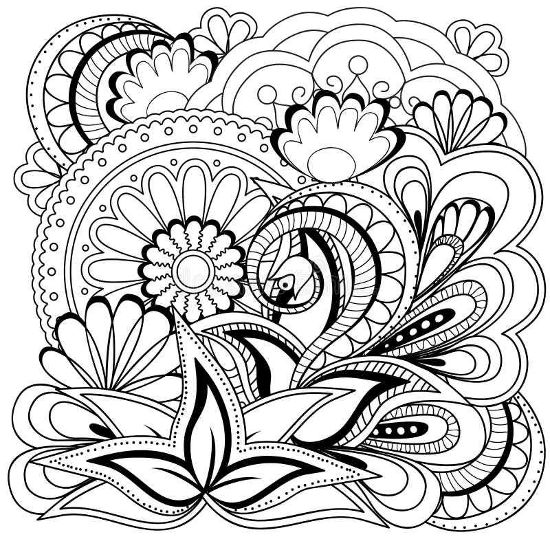Flowers-mandalas-b10 stock vector. Illustration of ornate - 63881424