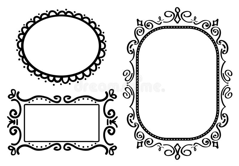 Doodle frames royalty free illustration