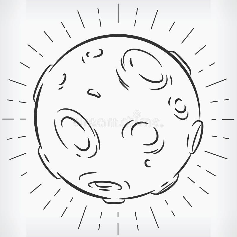 Doodle Full Moon Hand Drawn Sketch Vector Illustration Clipart Stock Vector  - Illustration of hand, full: 218976993