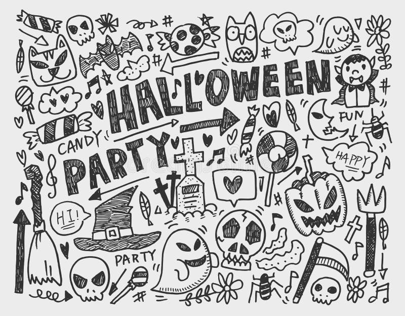 Doodle halloween holiday background stock illustration