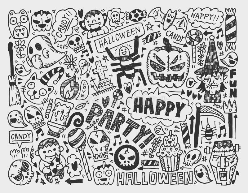 Doodle halloween holiday background royalty free illustration