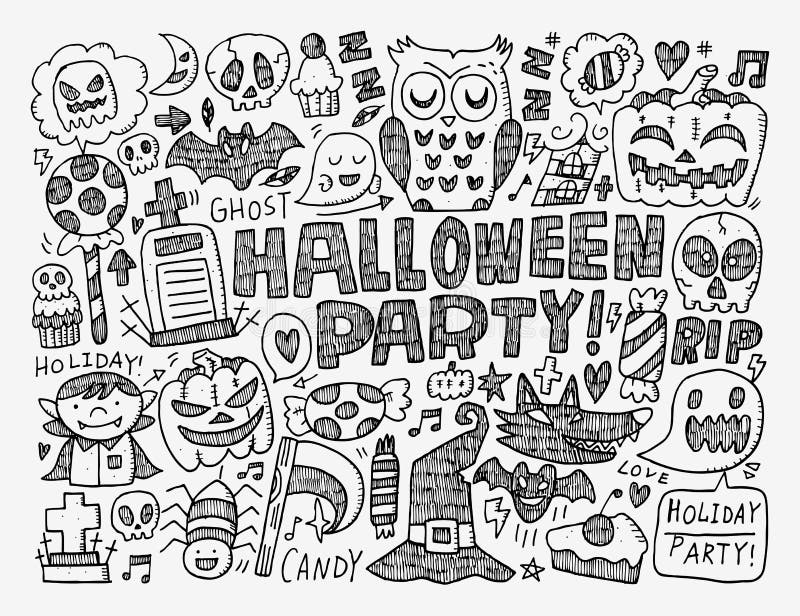 Doodle halloween holiday background royalty free illustration