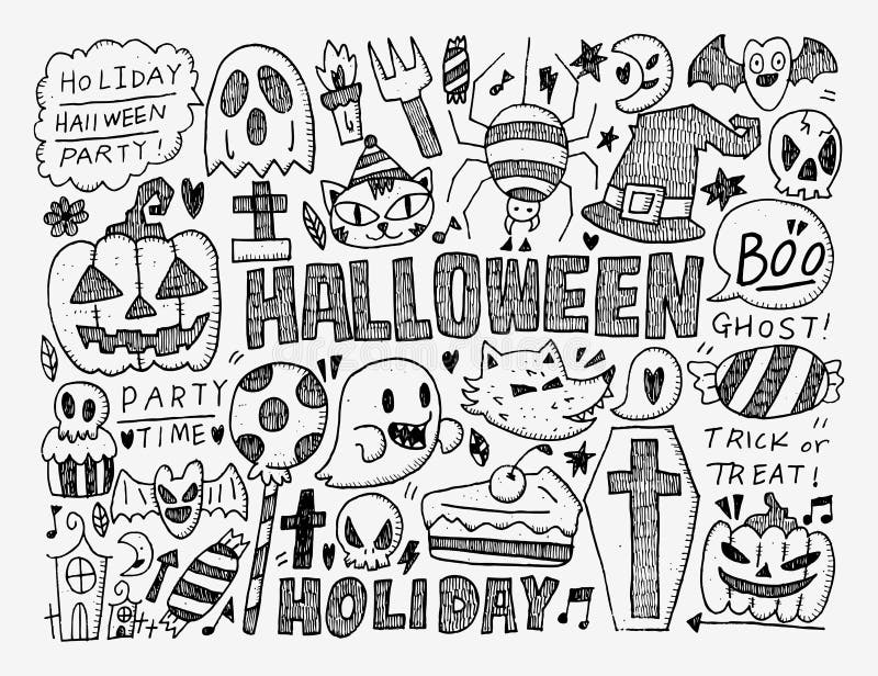 Doodle halloween holiday background stock illustration