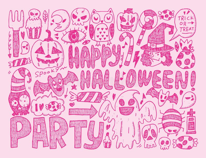 Doodle halloween holiday background vector illustration