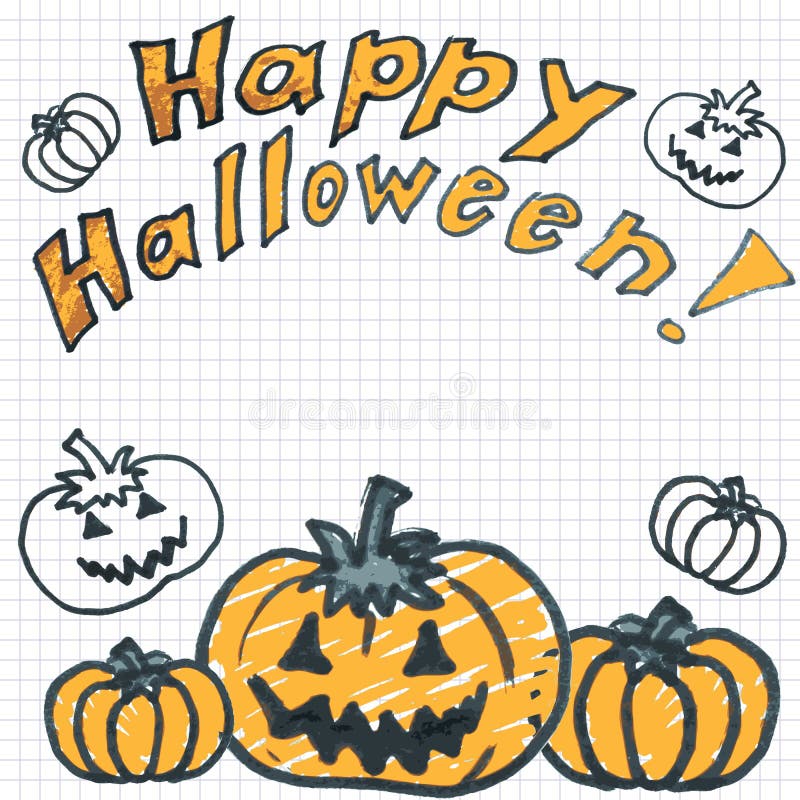 Doodle halloween pumpkins vector illustration
