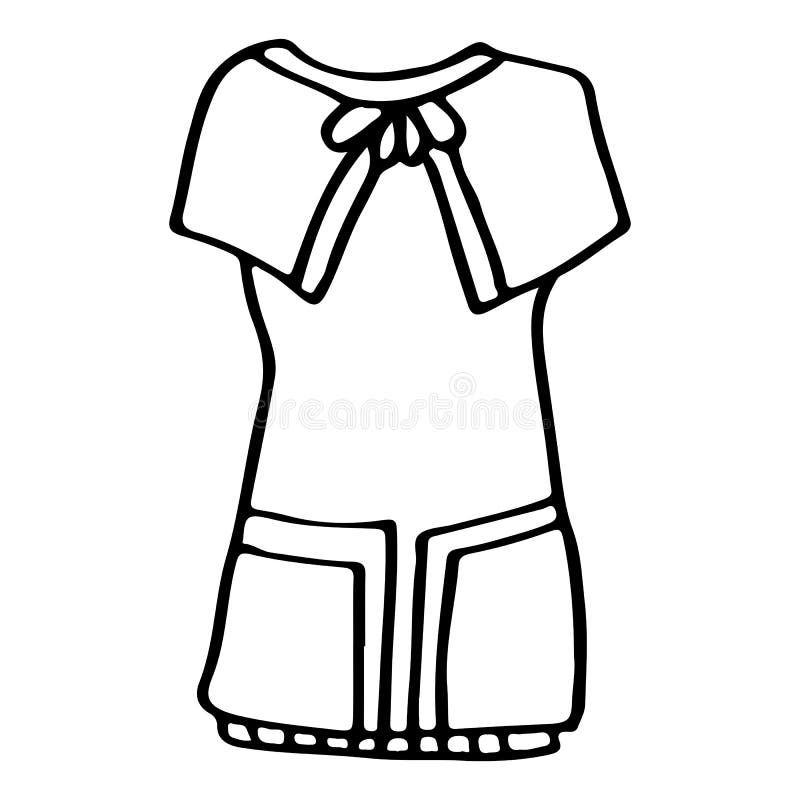 Doodle Hand Drawing with Kid Clothes. Vector Illustration of Lines and ...