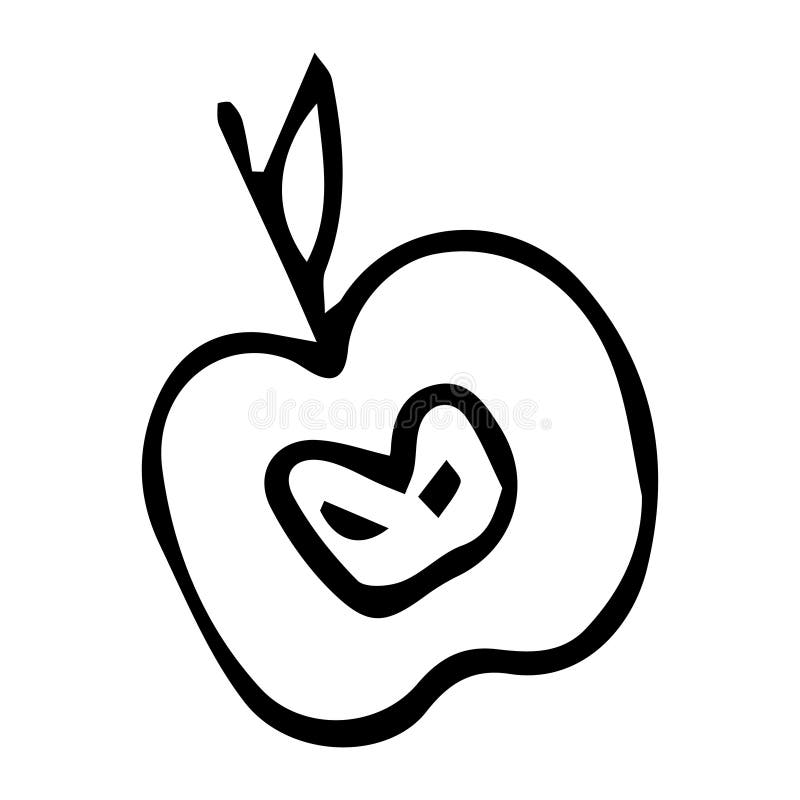 Doodle handdrawn apple stock vector. Illustration of organic 260500154