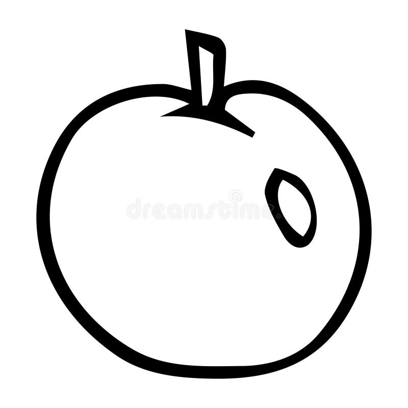 Doodle handdrawn apple stock illustration. Illustration of isolated
