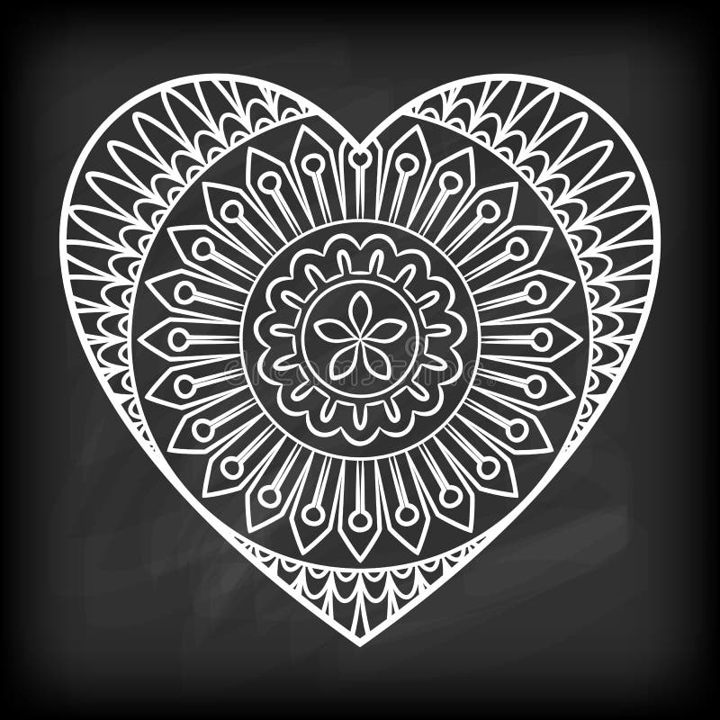 Download Doodle Heart Mandala stock vector. Illustration of ...