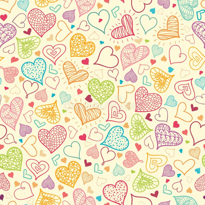 Doodle Hearts Seamless Pattern Background royalty free illustration Doodle Hearts Seamless Pattern Background royalty free illustration