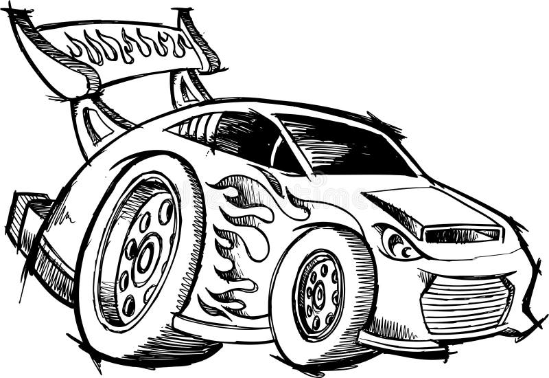 Doodle Hot-Rod Race-Car