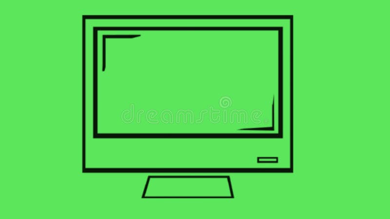 Doodle illustration of computer monitor royalty free illustration