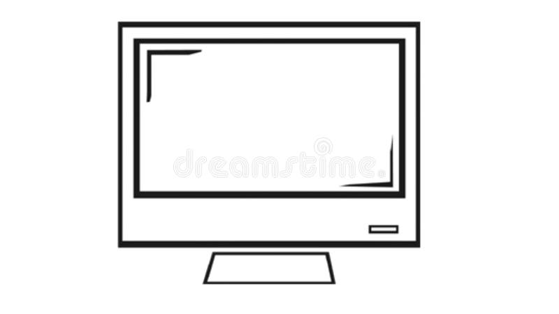 Doodle illustration of computer monitor royalty free illustration