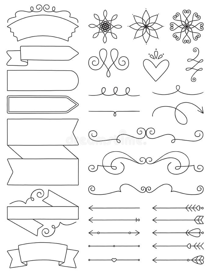 Doodle Labels, Flourishes & Arrows