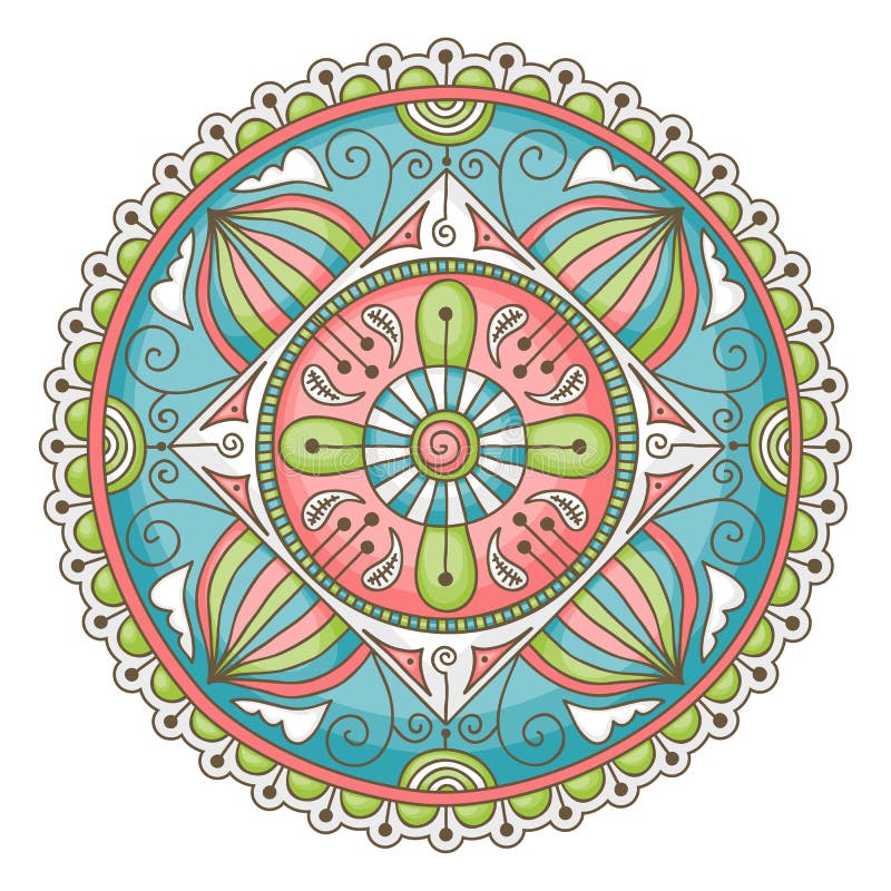 Doodle mandala royalty free illustration